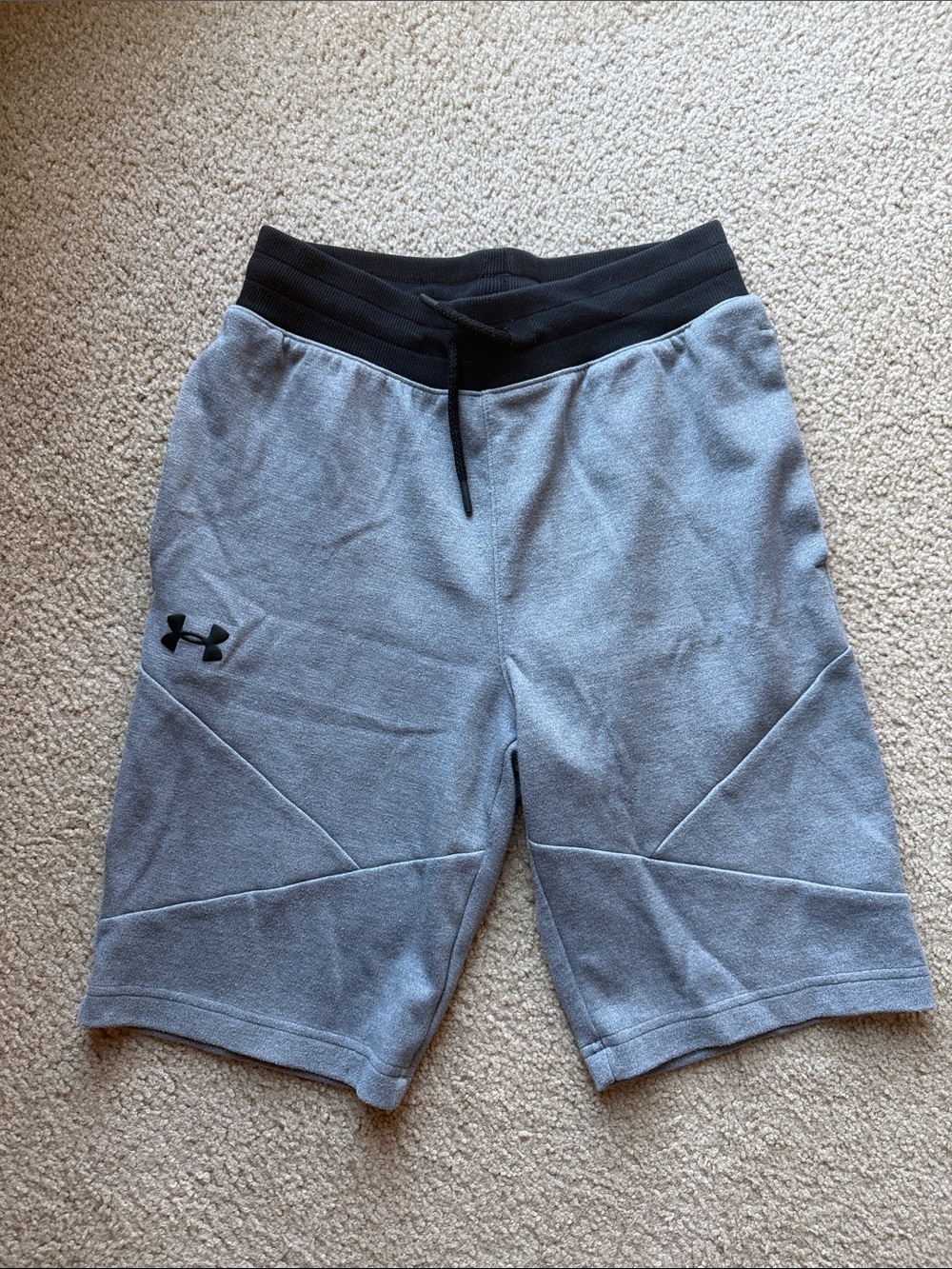 Under Armour Gray Athletic Shorts with Black Waistband Size Small